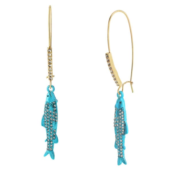 Betsey Johnson Girl Dinner Sardines Dangle Earrings - image 