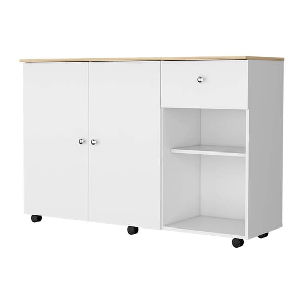 FM FURNITURE Chico White Kitchen Island - image 