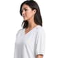 Petite Rafaella® Elbow Puff Sleeve Solid V Neck Blouse - image 4