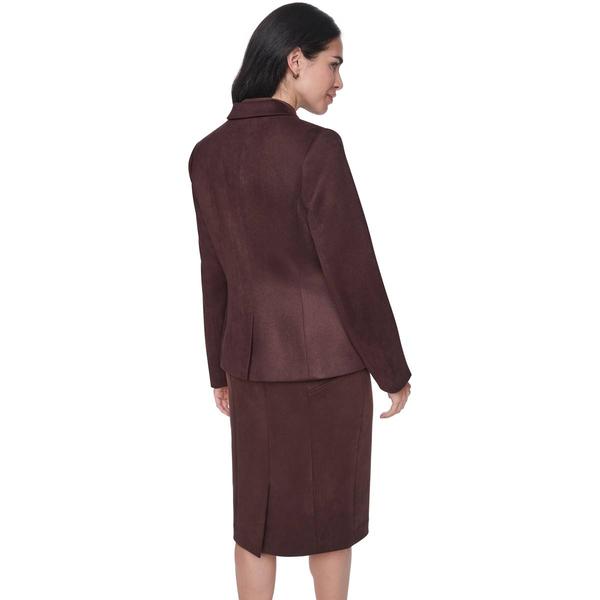 Womens Tommy Hilfiger Long Sleeve One Button Faux Suede Blazer