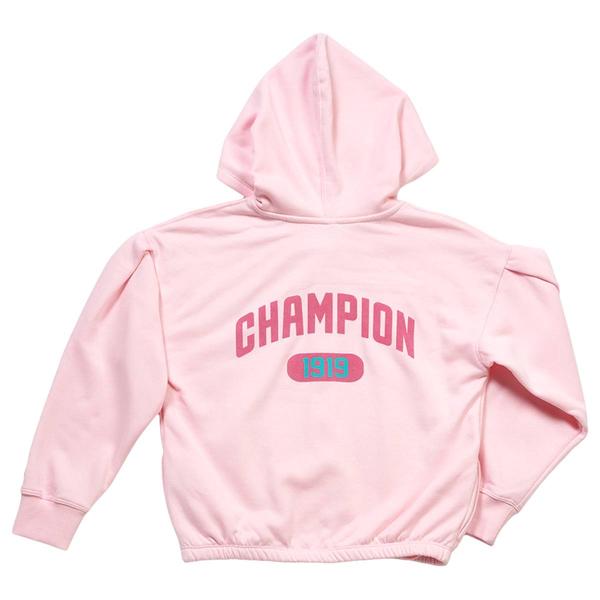 Girls (7-16) Champion® Flocked Logo Fleece Lined Zip Up Hoodie