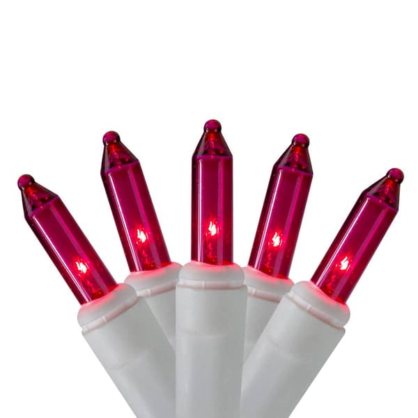 Hofert 100ct. Pink Mini Icicle Christmas Lights - image 