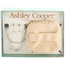 Ashley Cooper&#40;tm&#41; Silver Necklace & Earrings Travel Pouch Set