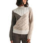 Womens CITY BLUES Long Sleeve Patchwork Cable Sweater - image 1