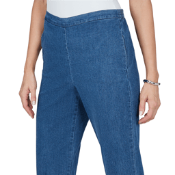 Womens Alfred Dunner Ann Arbor Pull On Jeans - Short Length