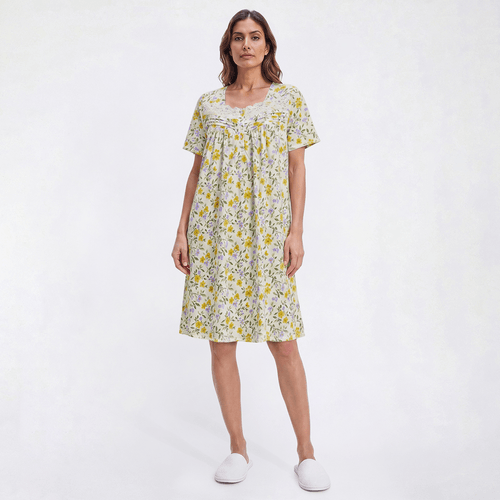 Womens Elegant Dreams Short Sleeve Floral Nightgown - image 