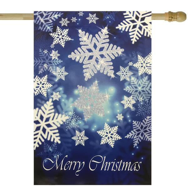 Northlight Seasonal Merry Christmas Snowflakes House Flag - image 