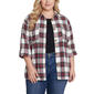 Plus Size NY Collection 3 Quarter Rolll Sleeve Bd Plaid Diuble B - image 1