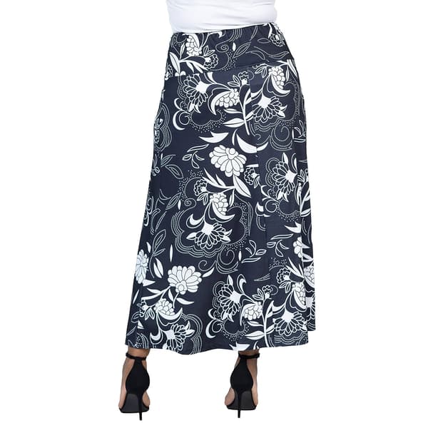 Plus Size 24/7 Comfort Apparel Floral A-Line Maxi Skirt