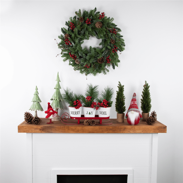 Northlight 30in. Red Berries & Pine Cones Christmas Wreath