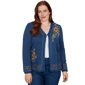 Womens Alfred Dunner Tuscany Sunflower Embroidery Cardigan - image 1