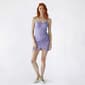 Juniors Crystal Doll Pattern Lurex Knit Ruched Slip Dress - image 2