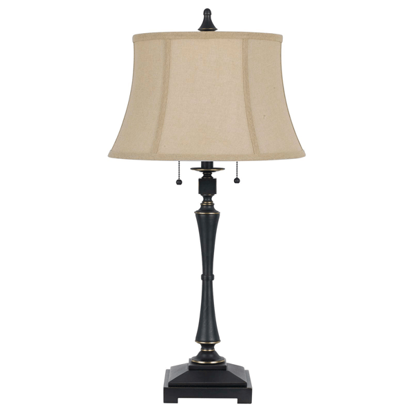 HomeRoots 31in. Black Two Light Candlestick Table Lamp