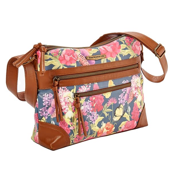 Stone Mountain Primo Floral Irene Tote - Denim/Tan