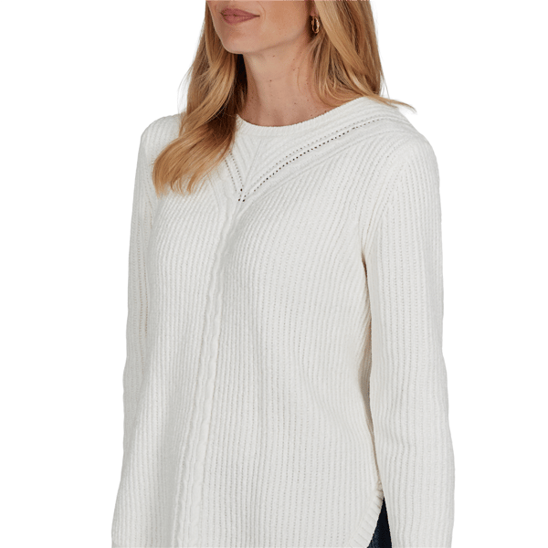 Womens Ruby Rd. Holiday Item Long Sleeve Luster Chenille Sweater
