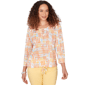 Womens Hearts of Palm Fun in the Sun 3/4 Sleeve Tie Hem Blouse - image 1
