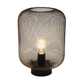 Simple Designs Metal Industrial Table Lamp w/Mesh Shade