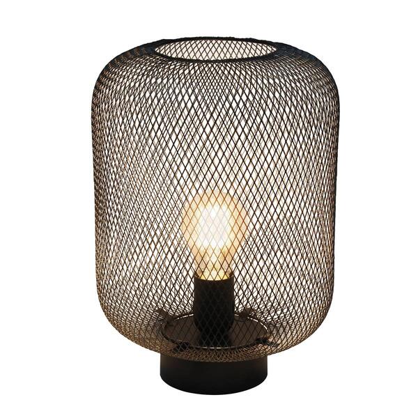 Simple Designs Metal Industrial Table Lamp w/Mesh Shade - image 