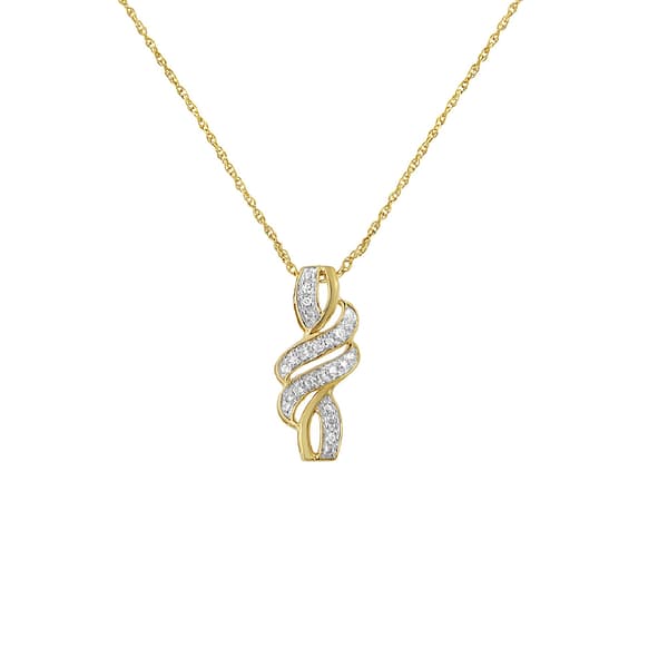Diamond Classics&#40;tm&#41; 1/20ctw. Round Diamond Swirl Pendant - image 