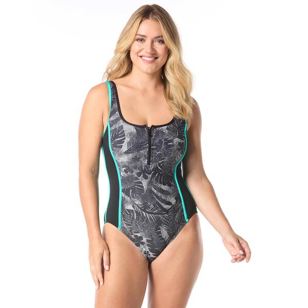 Womens Gabar Deep Sea Palm Scoop Neck One Piece - image 