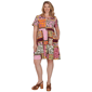 Plus Size Ruby Rd. Sedona Escape Tropical Patchwork Shift Dress - image 1