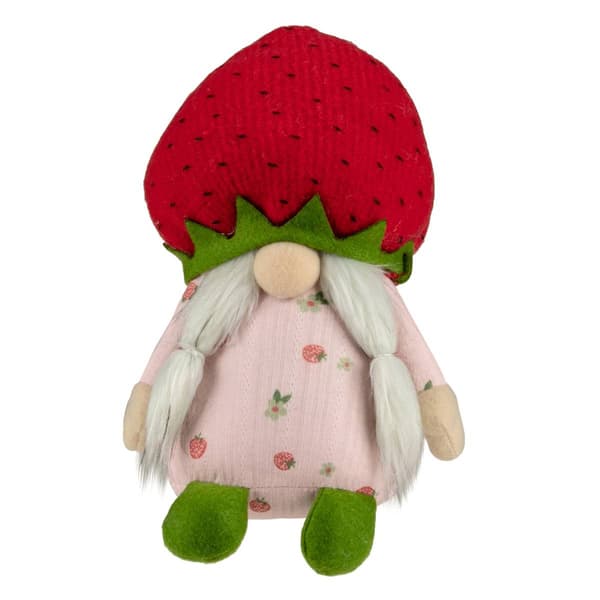 Northlight Seasonal Girl Springtime Strawberry Gnome Figurine