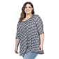 Plus Size 24/7 Comfort Apparel Geometric Elbow Sleeve Tunic Top - image 2