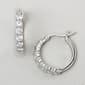Ellen Tracy Sterling Cubic Zirconia Hoop Earrings - image 1