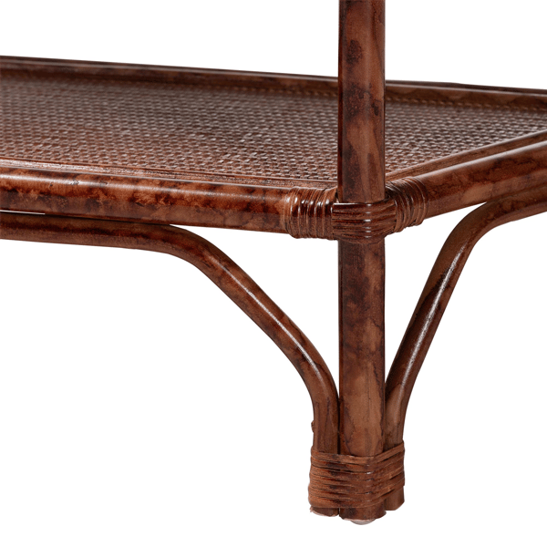 bali & pari Gaspar Marbled Tortoise Natural Rattan Console Table