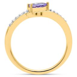 Gemstone Classics™ Pear-Shaped Tanzanite with White Topaz Ring