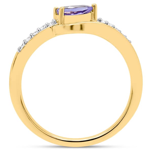 Gemstone Classics™ Pear-Shaped Tanzanite with White Topaz Ring