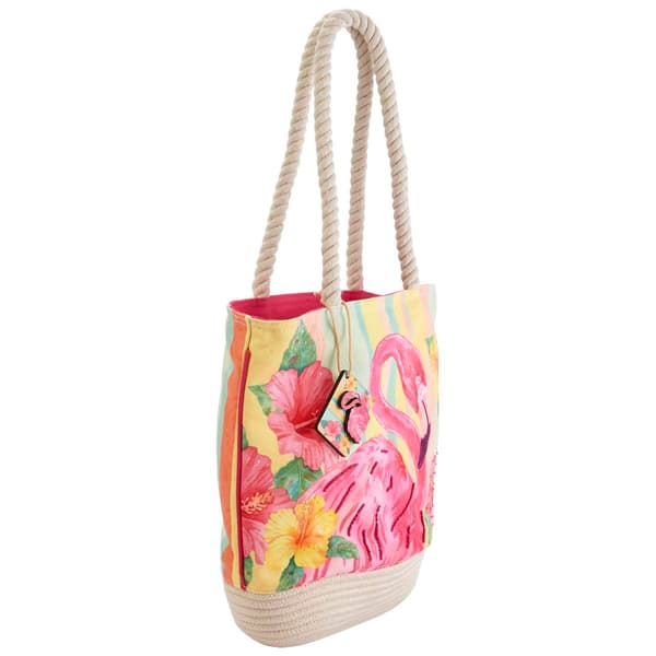 Sun ''N'' Sand Flamingo Floral Shoulder Tote