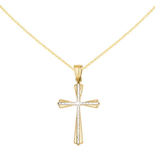 Gold Classics™ 14kt. Diamond Cut Cross Necklace