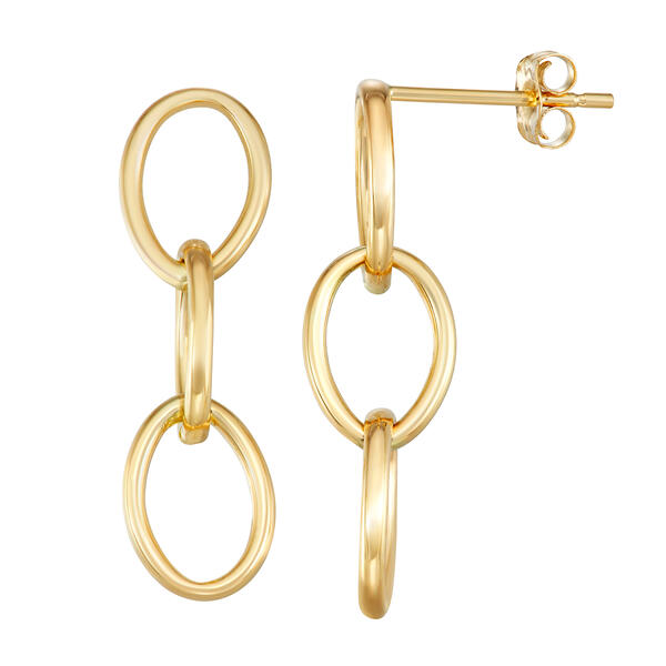 Candela 14kt. Gold Triple Link Drop Earrings - image 