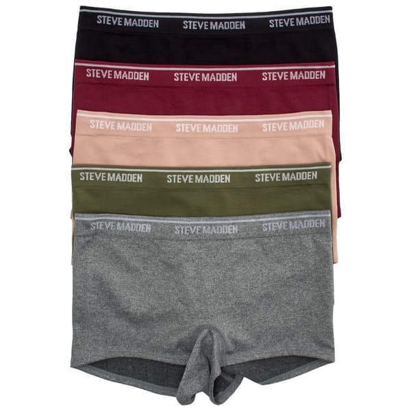 Womens Steve Madden 5pk. Micro Woven Boyshorts Panties -SM30176A5 - image 