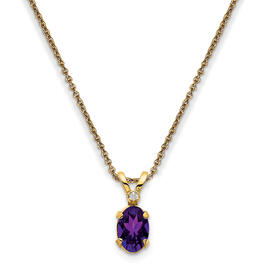 Gemstone Classics&#40;tm&#41; 14kt. Yellow Gold February Pendant Necklace