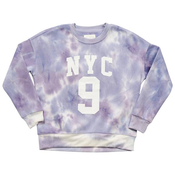 Girls &#40;7-16&#41; No Comment Oversized NYC 9 Tie Dye Sweatshirt - image 