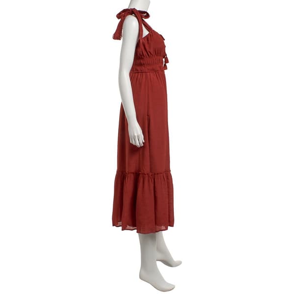 Juniors Trixxi Linen Tie Shoulder Midi Dress