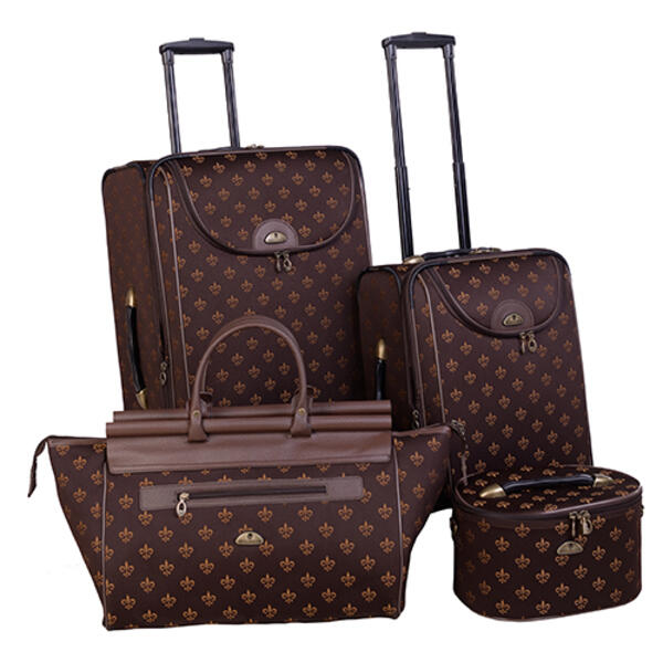 American Flyer Fleur De Lis 4pc. Luggage Set - Brown - image 