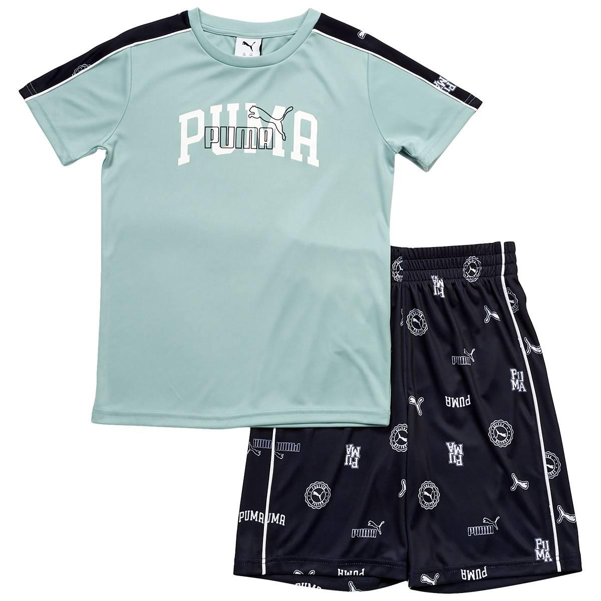 Boys (8-20) Puma® 2pc. Short Sleeve Tee & Shorts Set-Modern Mint