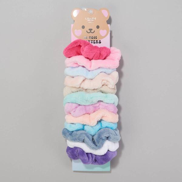 Girls Capelli&#40;R&#41; New York 12pc. Solid Fleece Twister Scrunchies - image 