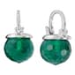 Athra Silver Plated 10mm Hoops with Green Crystal Balls - image 1