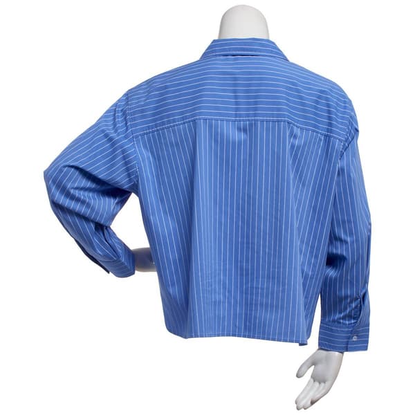 Plus Size Zac & Rachel Long Sleeve Stripe Casual Button Down