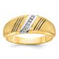 Mens Gentlemens Classics&#40;tm&#41; 14kt. Gold Rhodium Stripe Diamond Ring - image 1