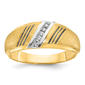 Mens Gentlemens Classics(tm) 14kt. Gold Rhodium Stripe Diamond Ring - image 1