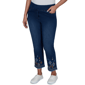 Petite Alfred Dunner Tuscany Pull On Aztec Embroidered Jeans - image 3