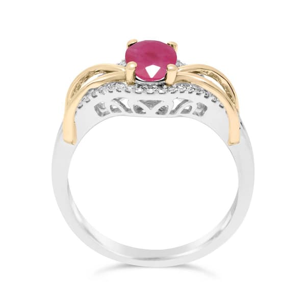 10kt. Two-Tone Gold Oval Ruby Ring