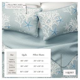 FreshFolds Fenwick 3pc. Reversible Coral Quilt Set