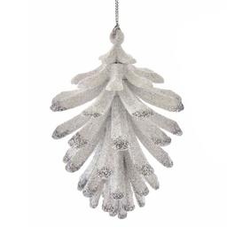 Kurt S. Adler Silver & White Pinecone Glitter Ornament