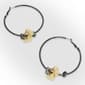 Steve Madden Puffy Flower Charm Hoop Earrings - image 3